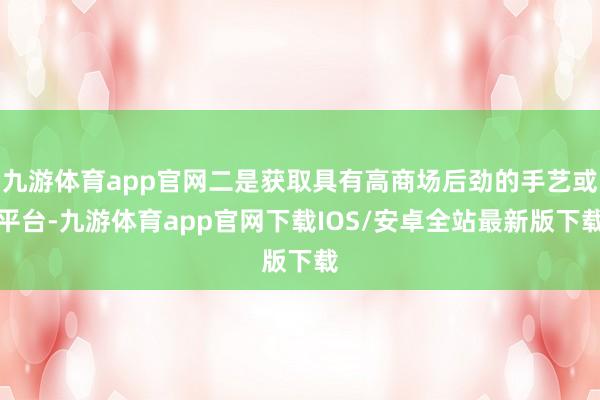 九游体育app官网二是获取具有高商场后劲的手艺或平台-九游体育app官网下载IOS/安卓全站最新版下载
