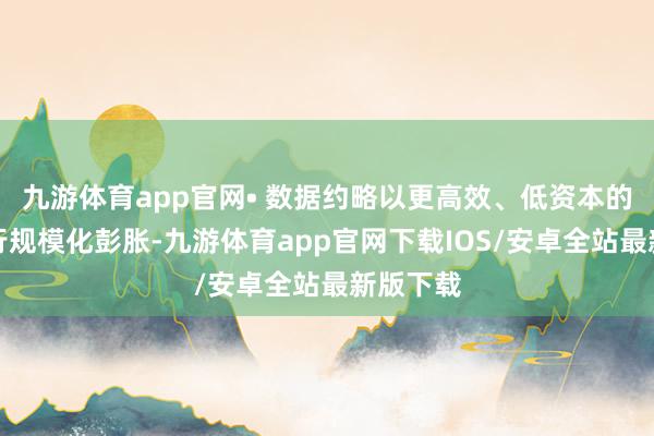 九游体育app官网• 数据约略以更高效、低资本的式样进行规模化彭胀-九游体育app官网下载IOS/安卓全站最新版下载
